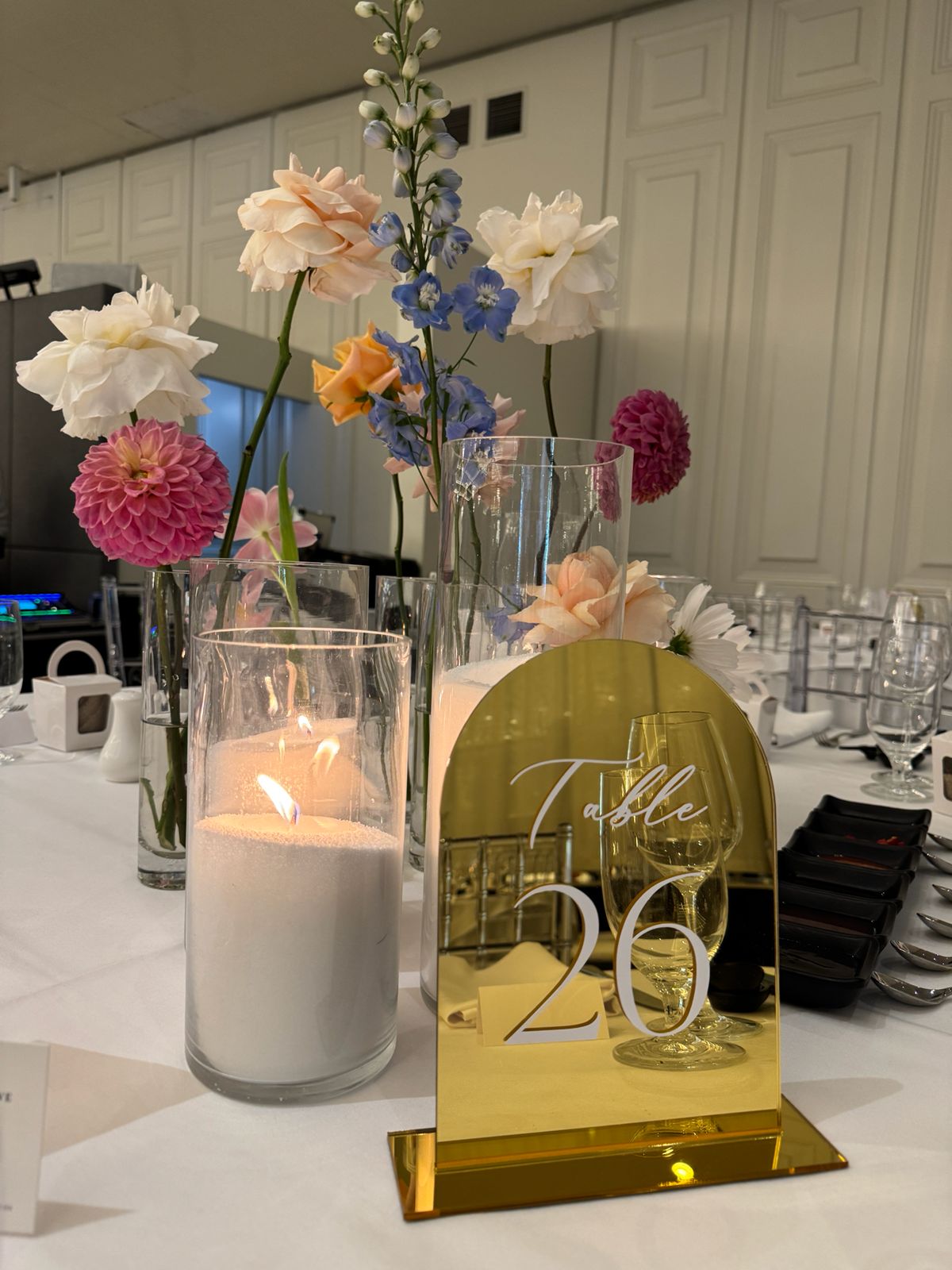 Gold Table Number Design