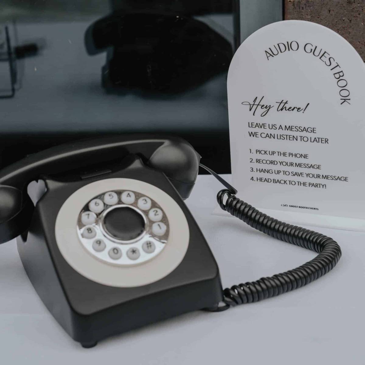 A vintage audio guestbook phone at a Melbourne wedding