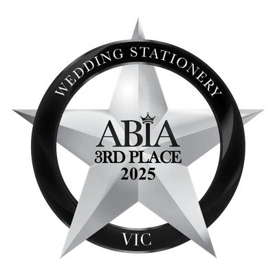 ABIA 3rd Place 2025 - Wedding Stationery VIC