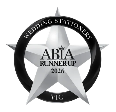 ABIA Runner-Up 2026 - Wedding Stationery VIC