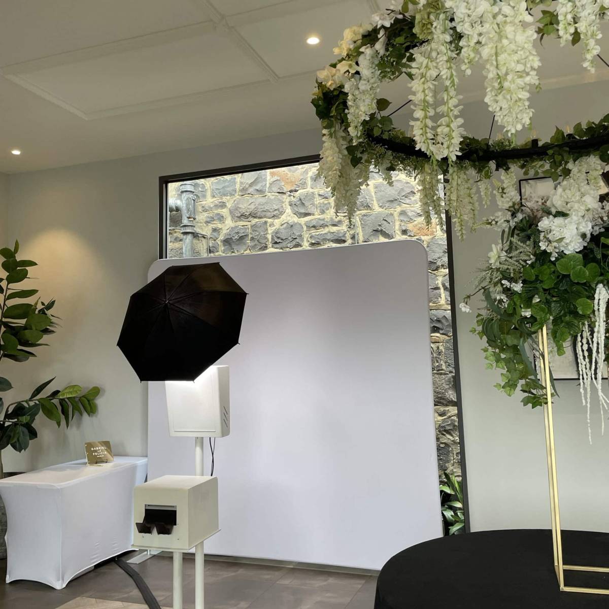 An open photo booth at a Melbourne wedding reception