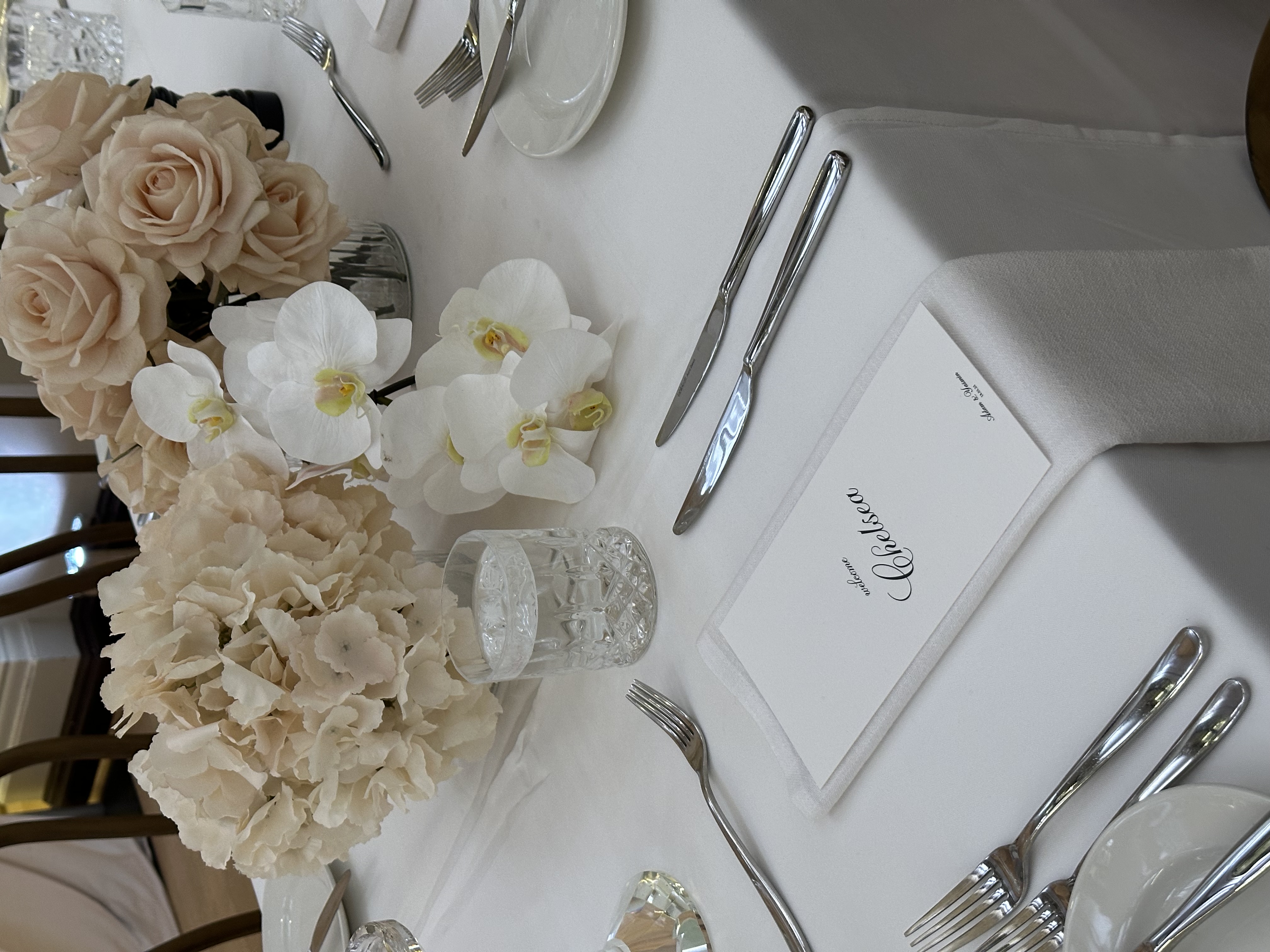 Elegant wedding stationery with place cards and table setting