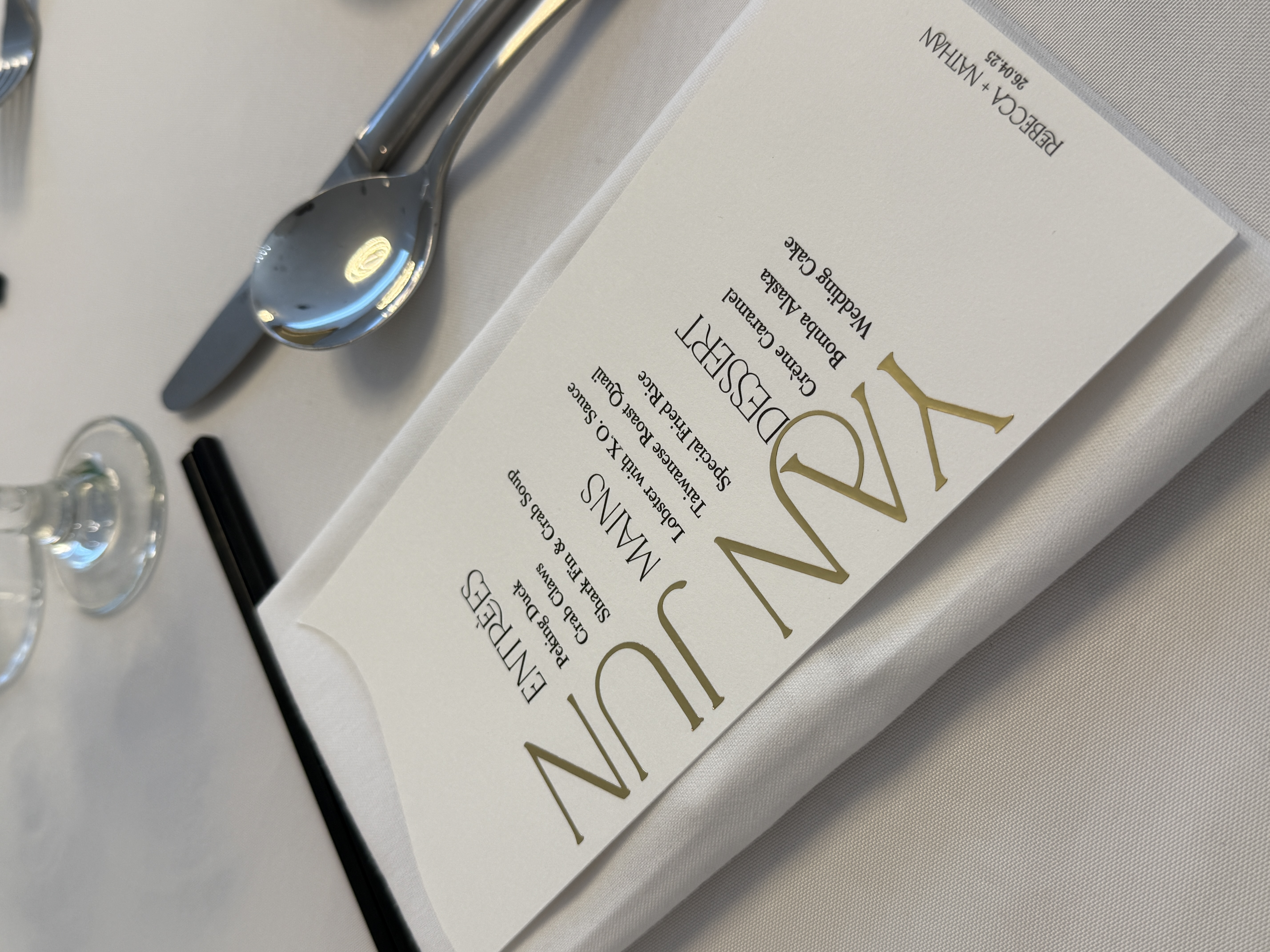Gold Foil Menu Collection