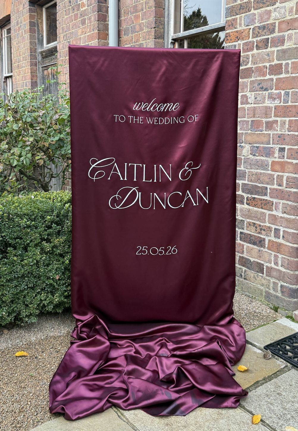 Satin wedding sign 1